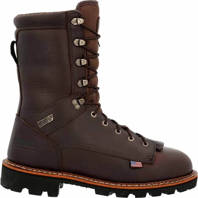 Brown Men's Rocky Elk Stalker Outdoor Boot Waterproof Boots | FDZEI2846