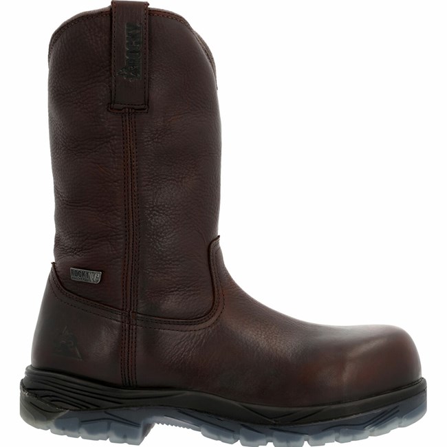 Brown Men's Rocky Forge Wellington Composite Toe Work Boots | ADIYT8367