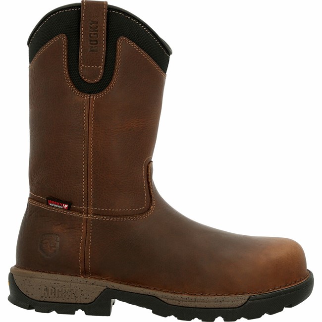 Brown Men's Rocky Legacy 32 Composite Toe Pull-On Work Boots | BYJDK4932