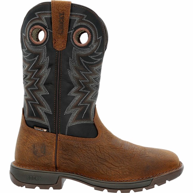 Brown Men's Rocky Legacy 32 Steel Toe Cowboy Boots | AXYFL0182