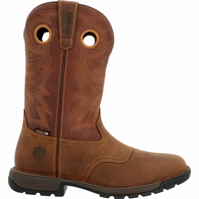 Brown Men's Rocky Legacy 32 Waterproof Western Boots | TLHWX9436