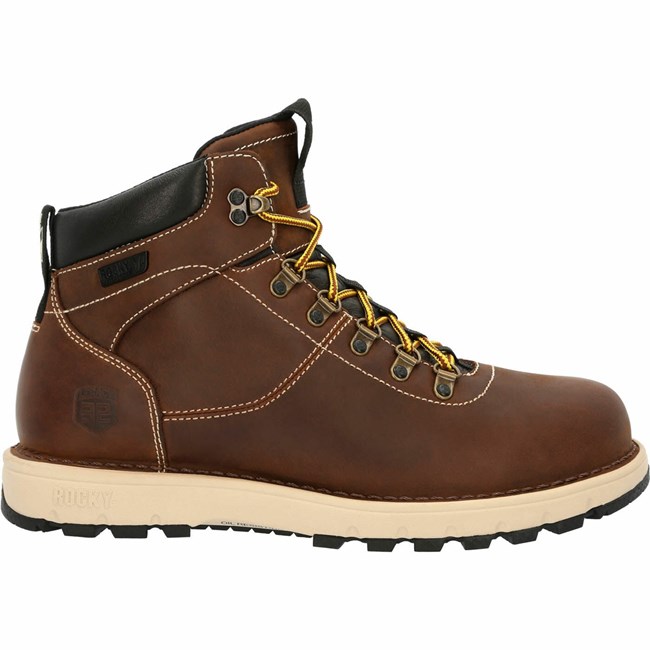 Brown Men's Rocky Legacy 32 Waterproof Work Boots | UYTDC8564