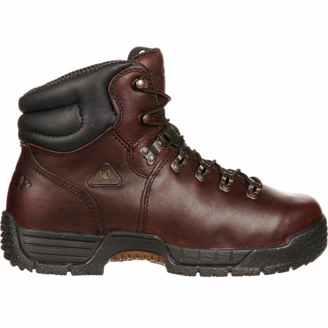 Brown Men's Rocky MobiLite Waterproof Work Boots | CZHTR3698