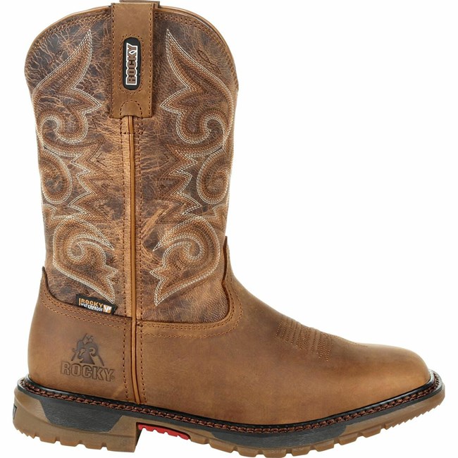 Brown Men's Rocky Original Ride FLX Cowboy Boots | FMHCB4619