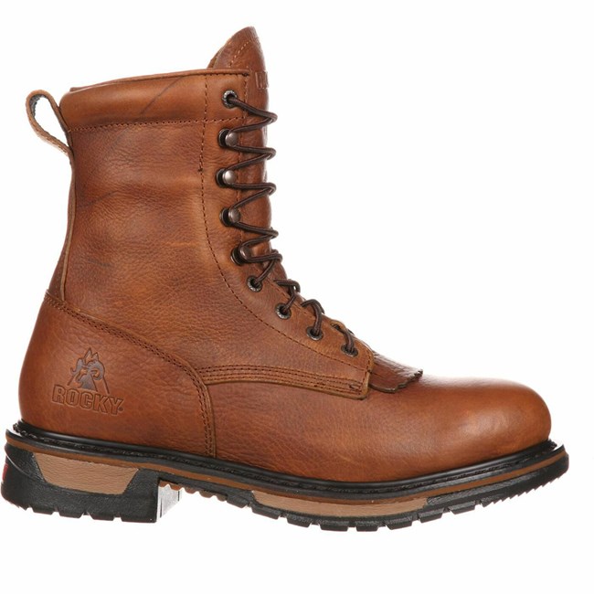 Brown Men's Rocky Original Ride Lacer Waterproofs Western Boots | VGYQJ4258