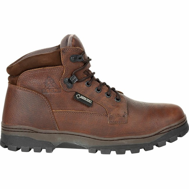 Brown Men's Rocky Outback Plain Toe GORE-TEX Outdoor Boot Waterproof Boots | HQULF5608