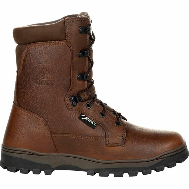 Brown Men's Rocky Outback Plain Toe GORE-TEX Outdoor Boot Waterproof Boots | PZRJW4157