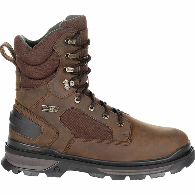 Brown Men's Rocky Rams Horn 600G Insulated Outdoor Boot Waterproof Boots | ABSVL2890