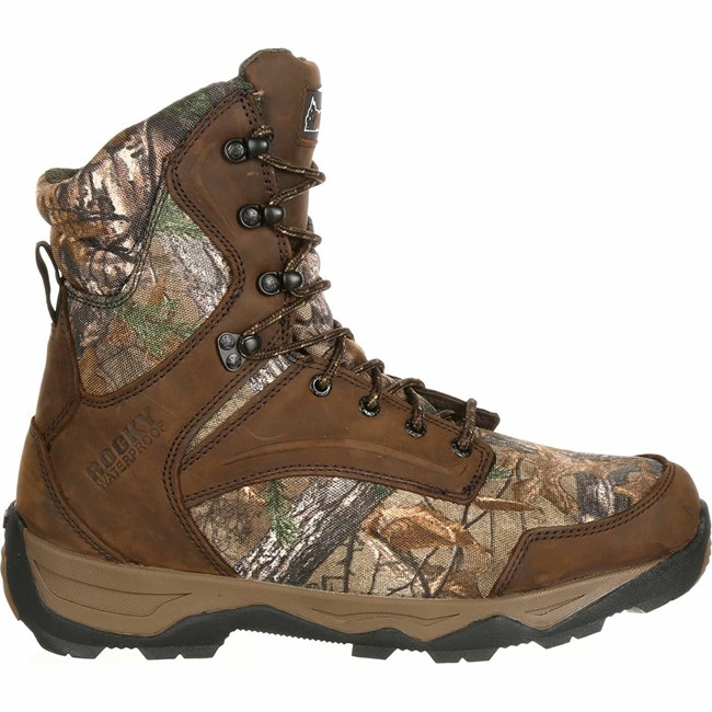 Brown Men's Rocky Retraction Waterproof 800G Insulated Hunting Boots | EZKHW7594