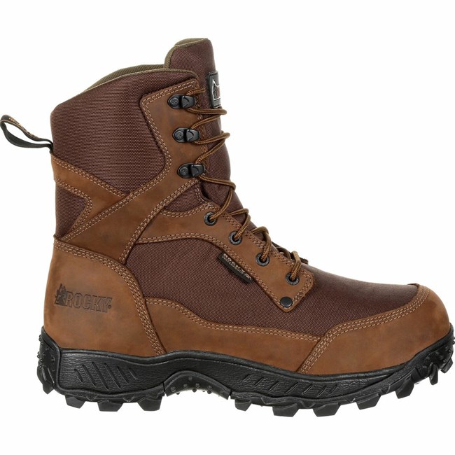 Brown Men's Rocky Ridgetop 600G Insulated Waterproof Hunting Boots | WJXGI8376