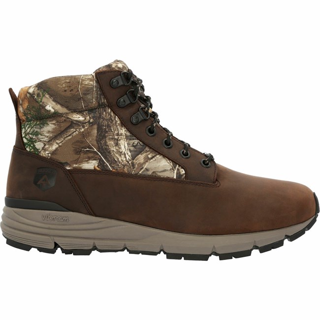 Brown Men's Rocky Rugged AT Outdoor Shoe Waterproof Boots | VEPNA1420