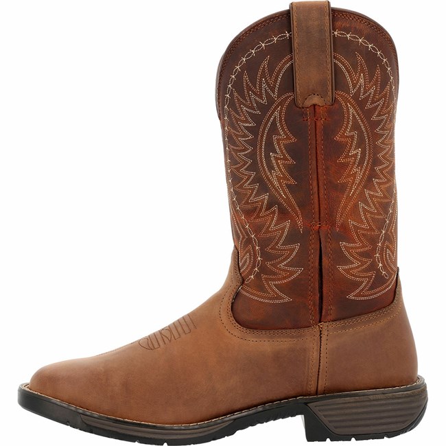 Brown Men's Rocky Rugged Trail Western Boots | MBGPN5916