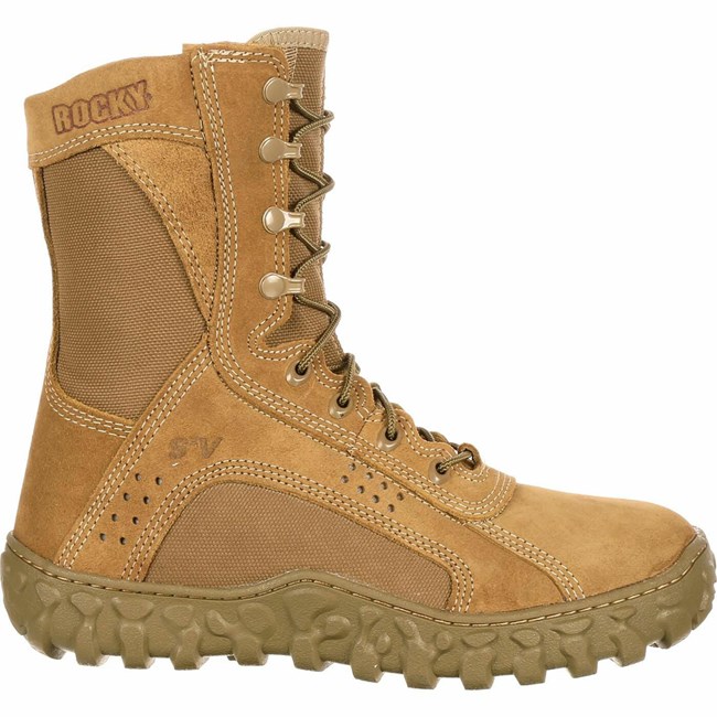 Brown Men's Rocky S2V Tactical Military Boots | KERGW8204