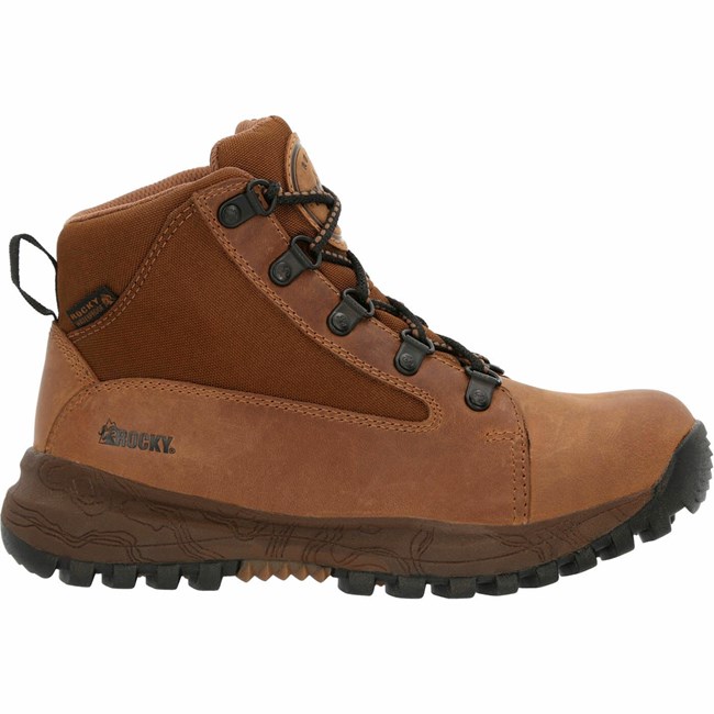 Brown Men's Rocky Spike Outdoor Boot Waterproof Boots | WHAVD8714