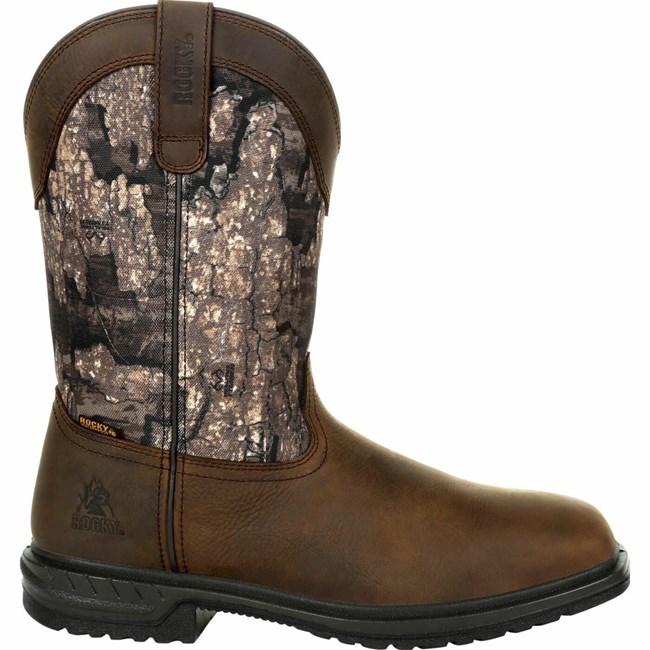 Brown Men's Rocky Worksmart 400G Insulated Cowboy Boots | YTGUE8437