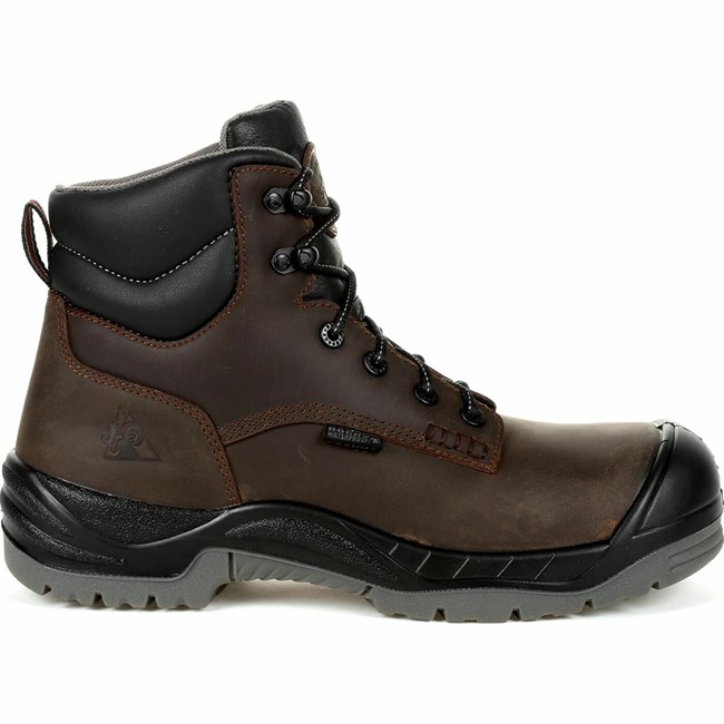 Brown Men's Rocky Worksmart 6 Inch Composite Toe Work Boots | HXTVS9713