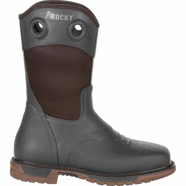 Chocolate Men's Rocky Original Ride FLX Rubber Boots | FIWQE6192