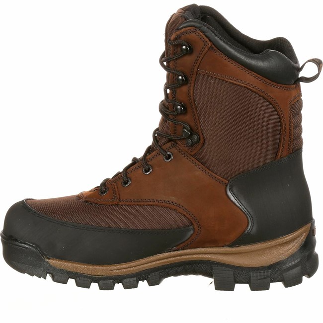 Dark Brown Men's Rocky Core 800G Insulated Outdoor Boot Waterproof Boots | TLOQB5601