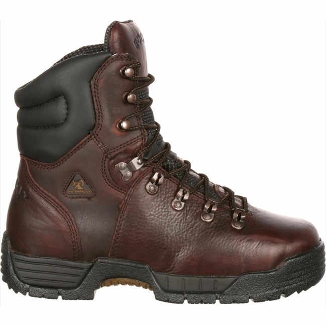 Dark Brown Men's Rocky MobiLite Steel Toe Oil-Resistant Work Boots | LZUIS9276