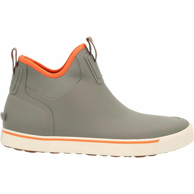 Grey / Orange Men's Rocky Dry-Strike Deck Boot Waterproof Boots | KAJNY8563