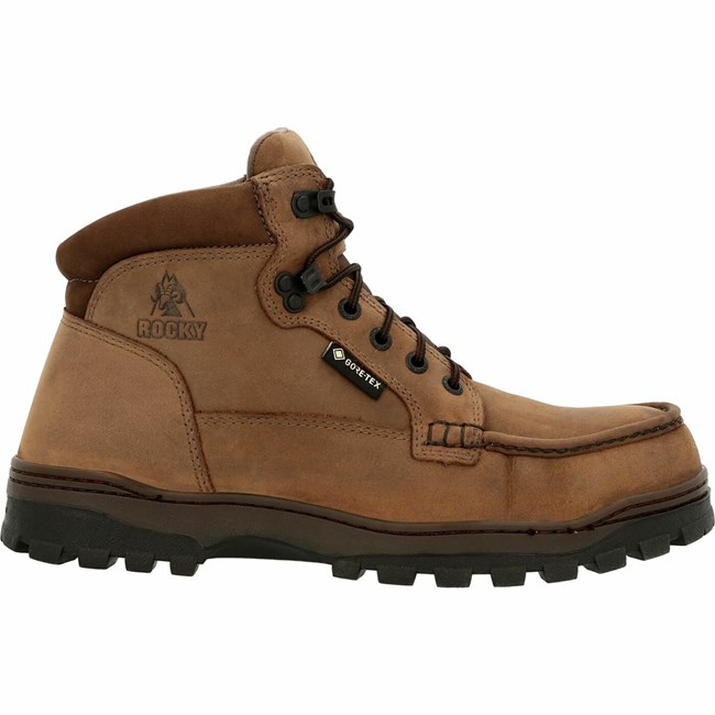 Light Brown Men's Rocky Outback GORE-TEX Steel Toe Work Boots | DPZXE5012