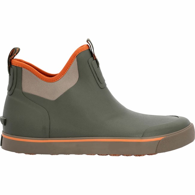 Olive / Grey Men's Rocky Dry-Strike Deck Boot Waterproof Boots | XPHVB0546